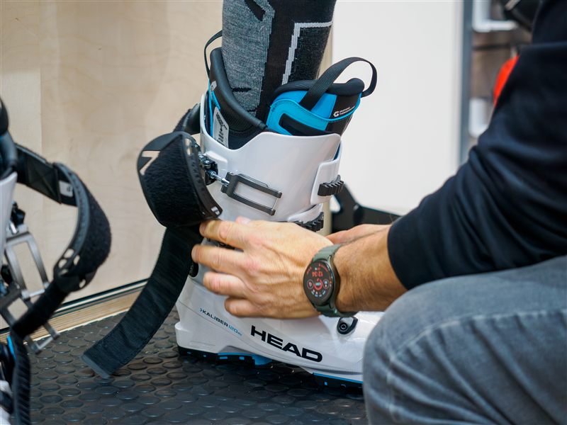 Head ski boot fitted at Captain's Cabin