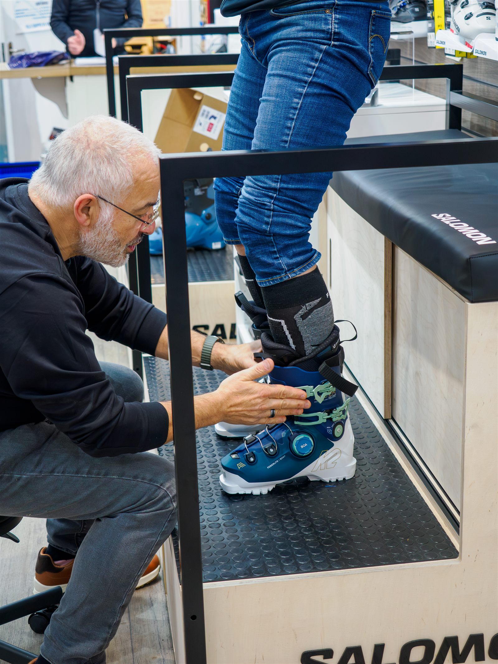 Professional ski boot fitting at Captain's Cabin, Sevenoaks