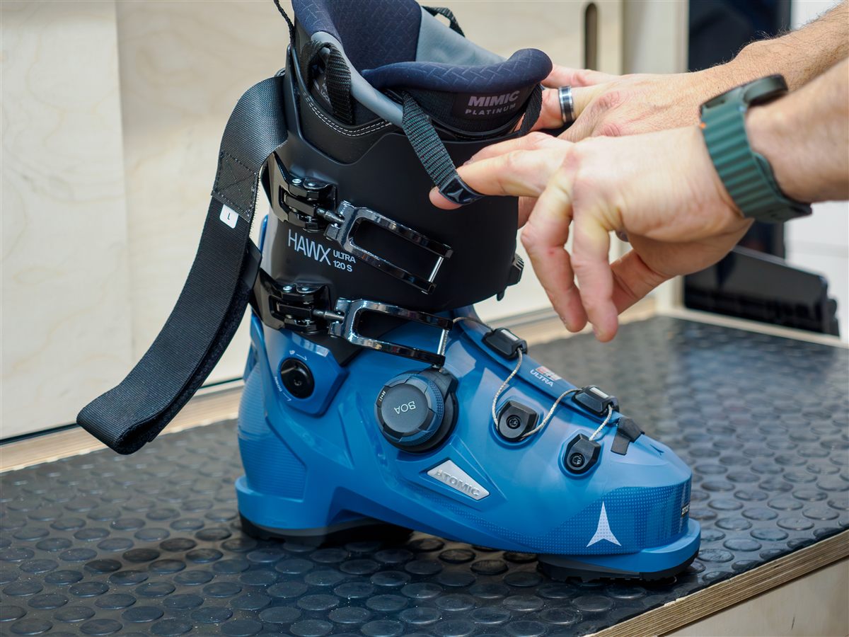 Shell check during professional ski boot fitting
